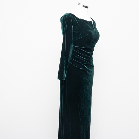 Xscape - Velvet Off The Shoulder Split Neck Long Sleeve Pleated Front Gathered B - Picture 8 of 13